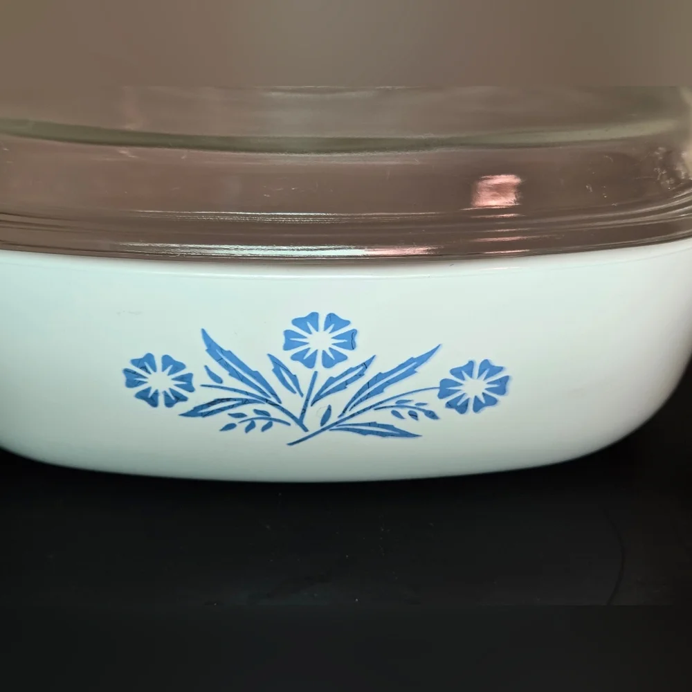 Corningware Cornflower Casserole P-1-B 1 Qt Square with Lid